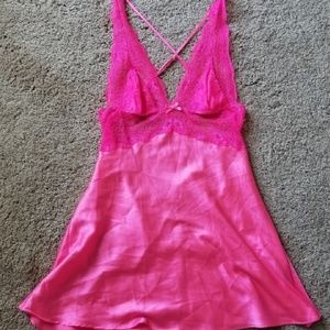 Victoria's Secret Hot Pink Slip Chemise New